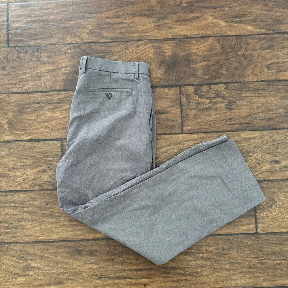 Banana Republic Mens Sz 35x30 Gray Non-Iron Modern Slim Fit Pants Dress